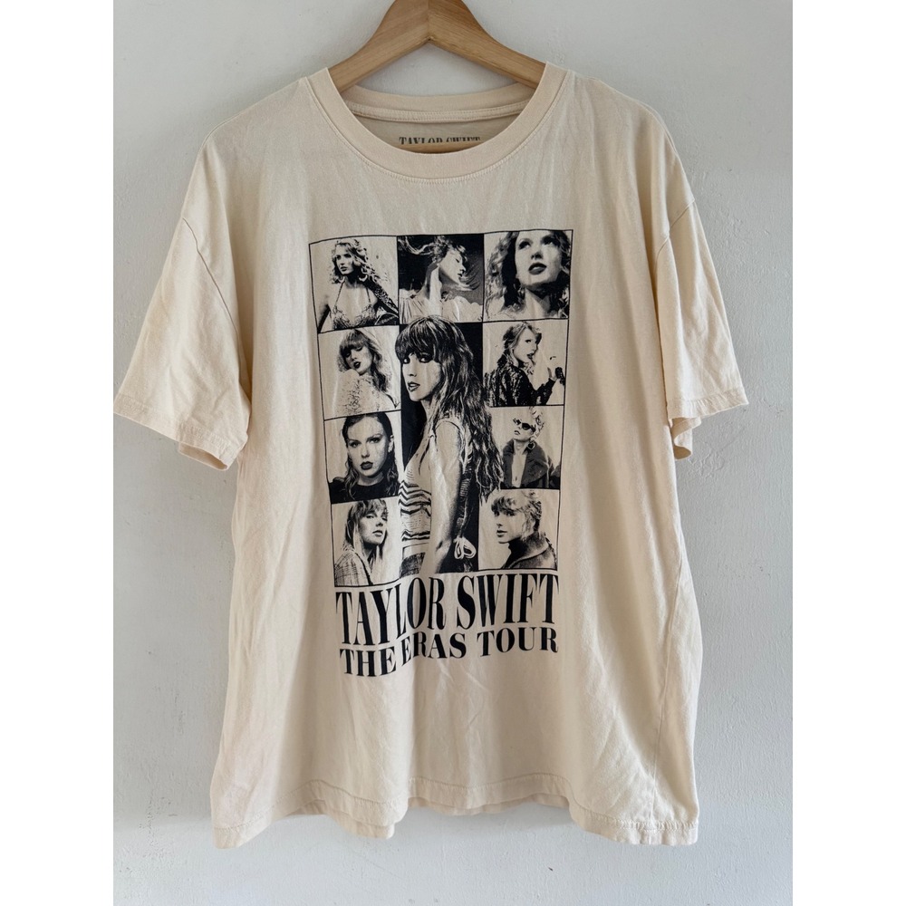 Taylor Swift The Eras Tour Concert T-Shirt Cream Large North American Dates